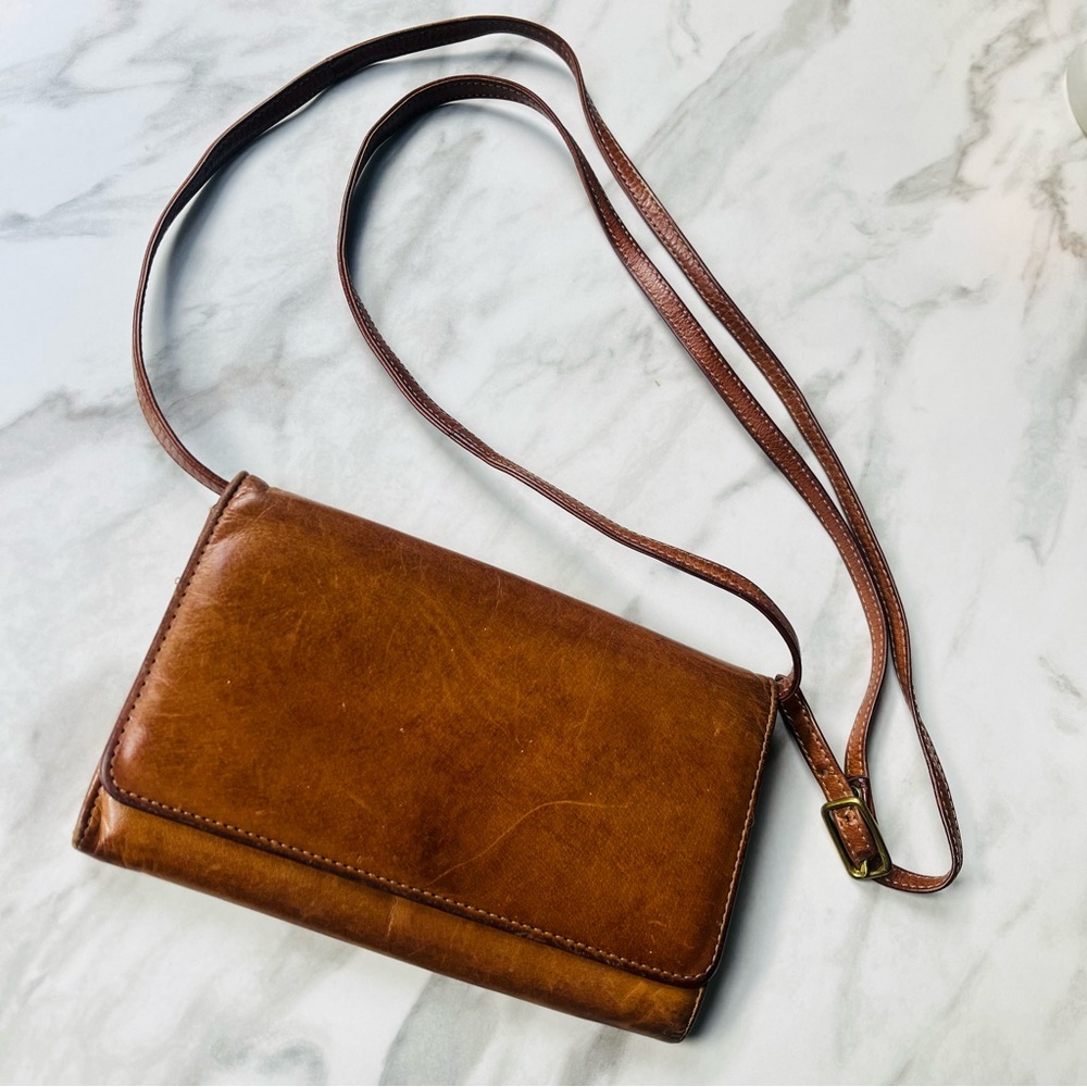 Genuine Vintage COACH Brown Leather Wallet w/ Shoulder Strap Bag